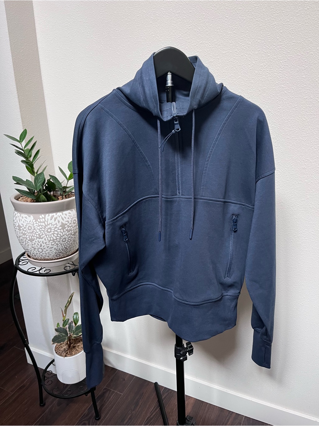 Old Navy Navy Blue Hooded Pullover Sweatshirt